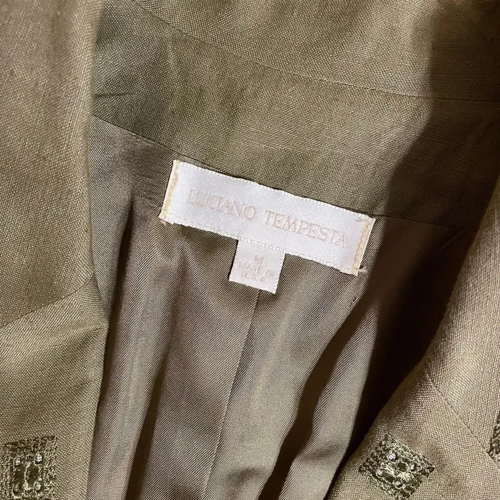 Green Linen Viscose blend Skirt suit - Luciano Tempesta size 8